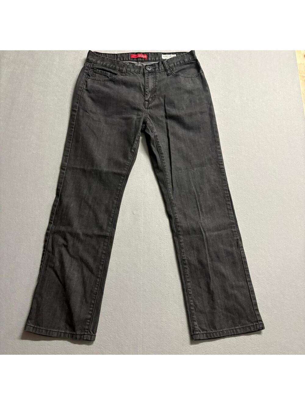 Guess Jeans Mens 32x28 Gray Regular Straight Crescent Fit Denim Pants 32x29